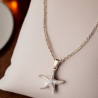 Collier argenté étoile de mer Plaqué or blanc