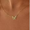 Collier doré papillon ajouré Acier