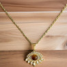 Collier doré oeil de tigre Plaqué or