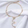 Collier plongeant doré soleil et goutte