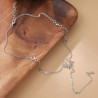 Collier plongeant argenté soleil et goutte