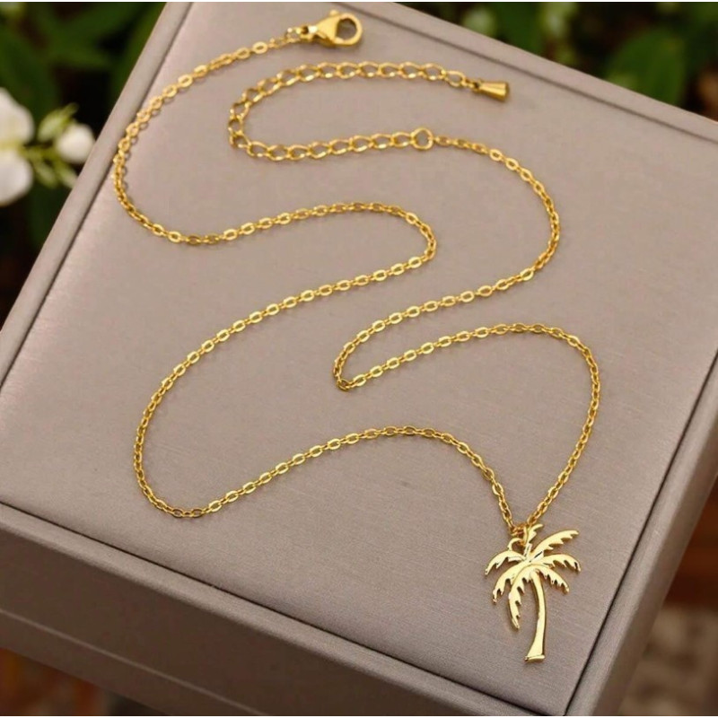 Collier doré palmier Plaqué or