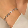 Bracelet argenté coeurs ajourés Acier