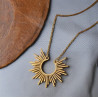Collier doré demi-soleil éclatants Acier