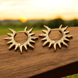Clous d'oreilles soleil doré Plaqué or