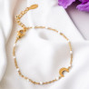 Bracelet doré et blanc lune Acier