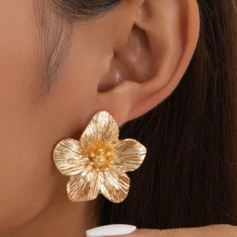 Boucles d'oreilles fleurs de cerisier dorées
