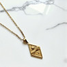 Collier doré losange soleil et lune Acier
