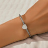 Bracelet jonc coeur argenté Acier