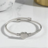 Bracelet jonc coeur argenté Acier