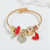 Bracelet charms doré coeur rouge Acier