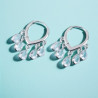 Boucles d'oreilles argentées gouttes d'eau Plaqué or blanc