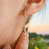 Boucles d'oreilles pendantes dorées avec strass Plaqué or