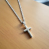 Collier argenté homme avec croix Acier