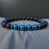 Bracelet homme hématite bleue