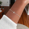 Bracelet argenté croix Acier