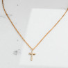 Collier doré croix zircon Plaqué or