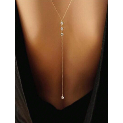 Collier de dos doré cristal inscrusté