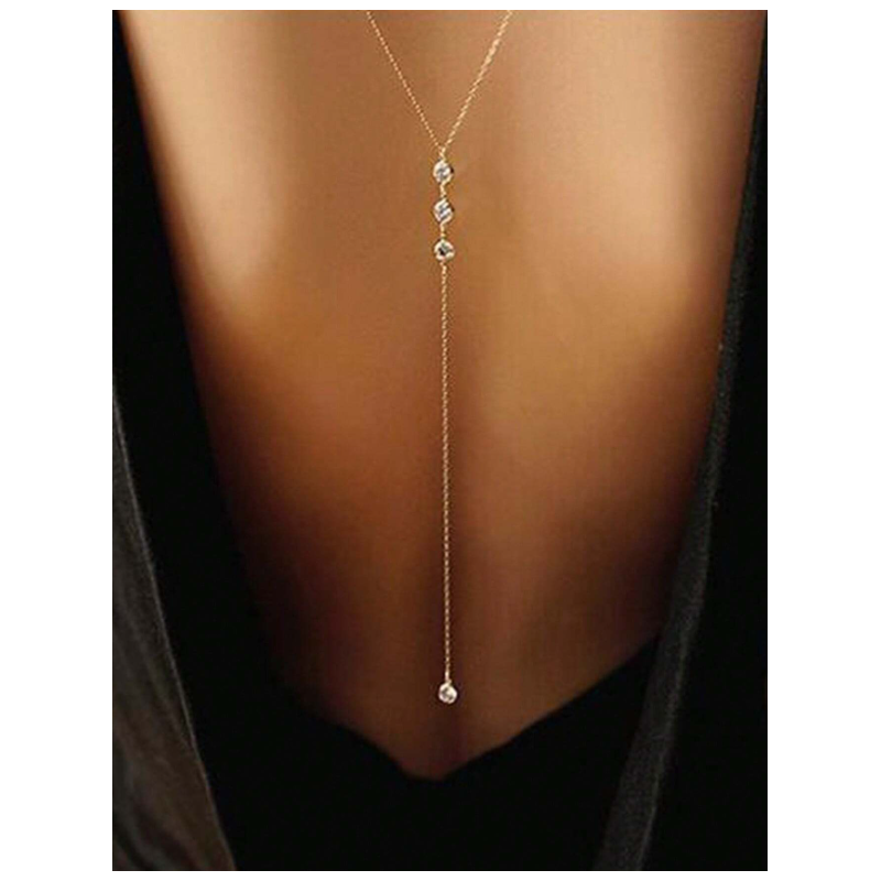 Collier de dos doré cristal inscrusté