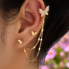 Boucles d'oreilles dorées papillons avec clip