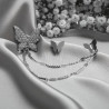 Boucles d'oreilles argentées papillons avec clip