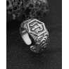 Bague ajustable homme trident argenté