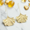 Boucles d'oreilles feuilles de ginkgo dorées