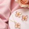 Parure dorée fleurs roses