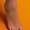 Bijou de pied doré avec chaînettes multirang