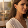 Boucles d'oreilles cascade de strass Acier