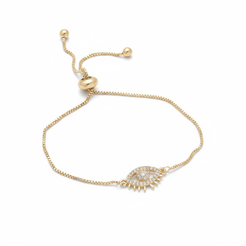 Bracelet coulissant œil doré Plaqué or