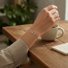 Bracelet coulissant anneaux entrelacés argenté Plaqué or blanc