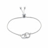 Bracelet coulissant anneaux entrelacés argenté Plaqué or blanc