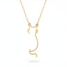 Collier doré chat abstrait Acier