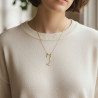 Collier doré chat abstrait Acier