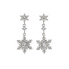 Boucles d'oreilles flocons argentées avec strass