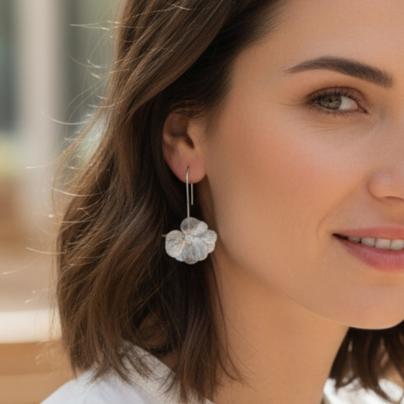 Boucles d'oreilles dorées fleurs filigranées