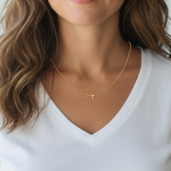 Collier croix dorée Acier