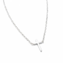 Collier croix argentée Acier