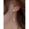 Boucles d'oreilles pendantes argentées strass