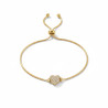 Bracelet coulissant doré coeur strass