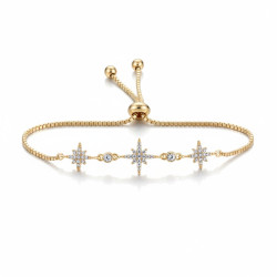 Bracelet coulissant doré étoiles Plaqué or