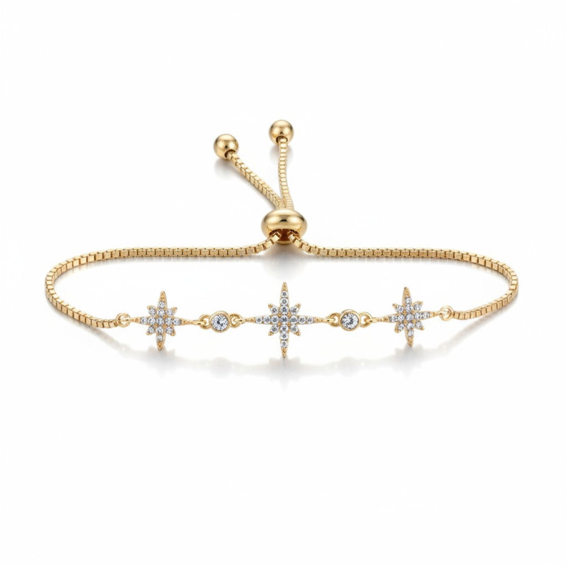Bracelet coulissant doré étoiles Plaqué or