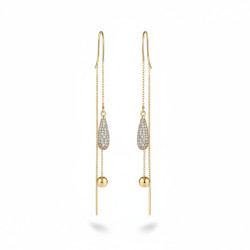 Boucles d'oreilles dorées gouttes suspendues