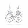 Boucles d'oreilles argentées anneaux et fleurs
