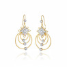 Boucles d'oreilles dorées anneaux et fleurs