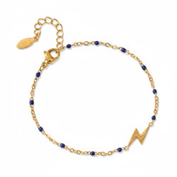 Bracelet doré éclair bleu nuit Acier