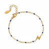 Bracelet doré éclair bleu nuit Acier