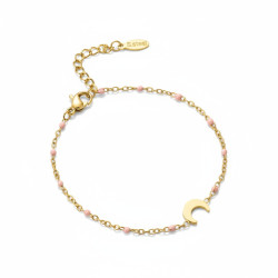 Bracelet doré et rose lune Acier