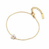 Bracelet doré fleurs zircon blanc Acier